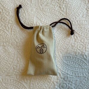 Authentic Hermès Mini Herringbone Drawstring Pouch – Small Dust Bag